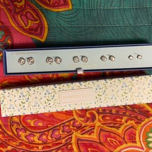 Diamonique set of 5 pair earrings.